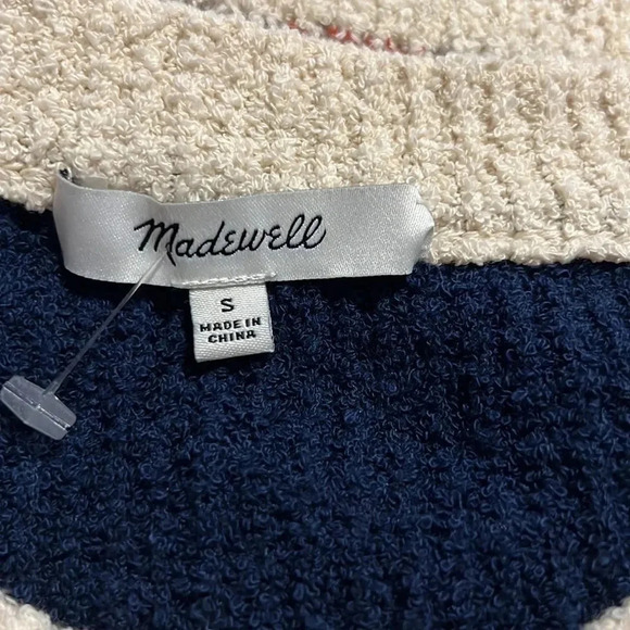 Madewell Striped Lakeville Pullover Sweater in Bone, Size S - Picture 10 of 14